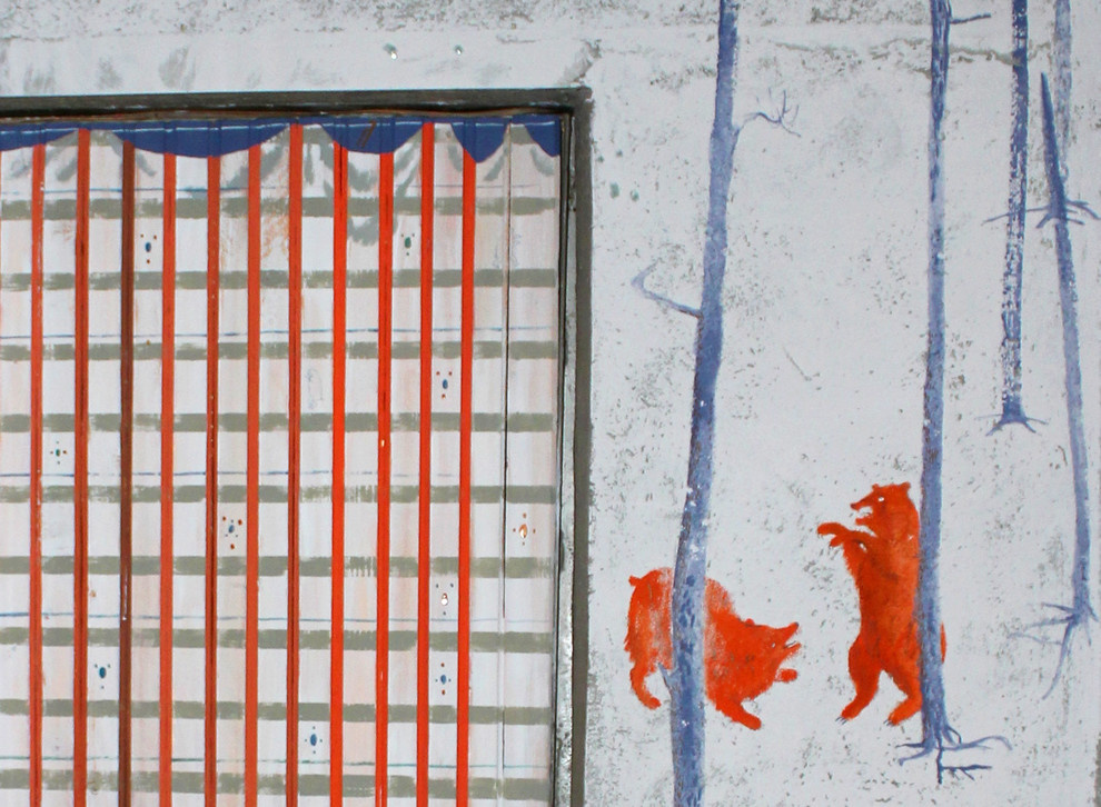 Роспись прихожей (Красные Медведи) | Red Bears Wall Painting in the Hall