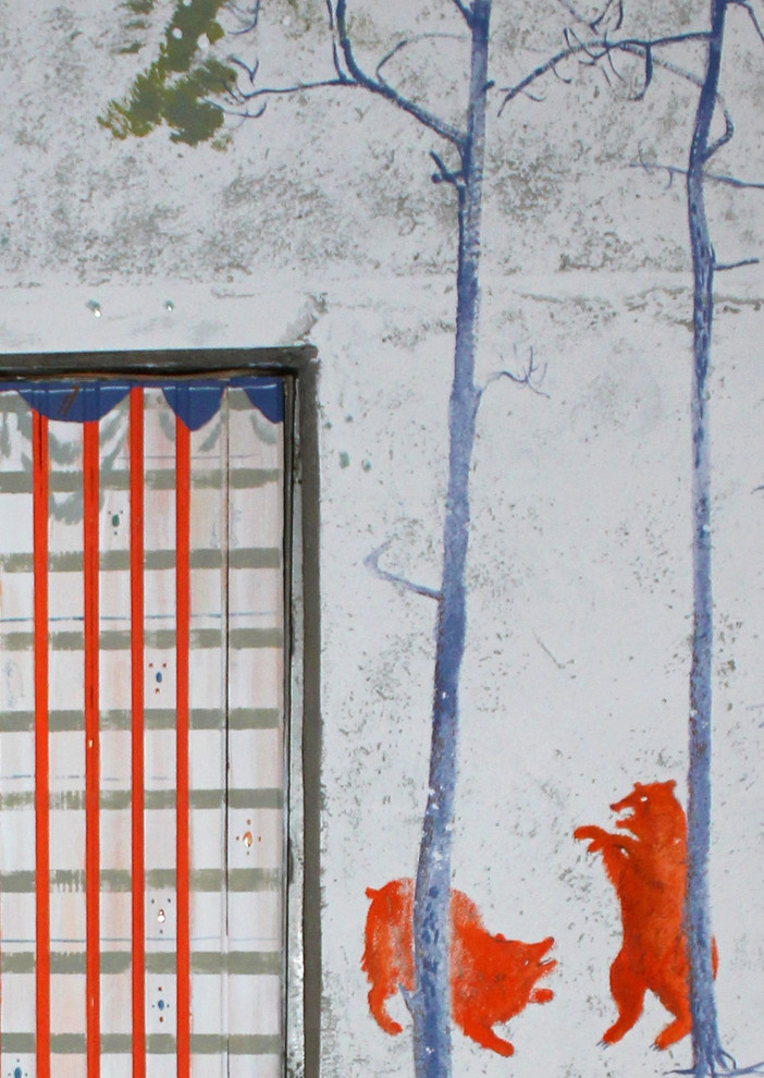 Роспись прихожей (Красные Медведи) | Red Bears Wall Painting in the Hall