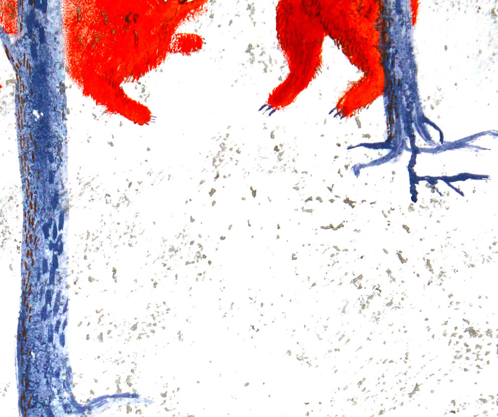 Роспись прихожей (Красные Медведи) | Red Bears Wall Painting in the Hall