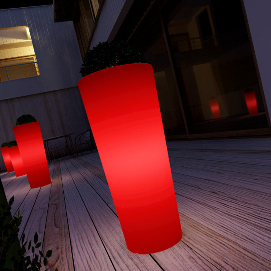 Светящееся интерьерное кашпо конус Чио