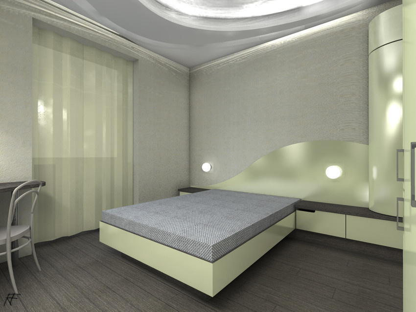 Обложка проекта: Спальня-кабинет в современной квартире