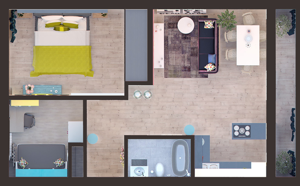 3D визуализация 3-х комнатной квартиры