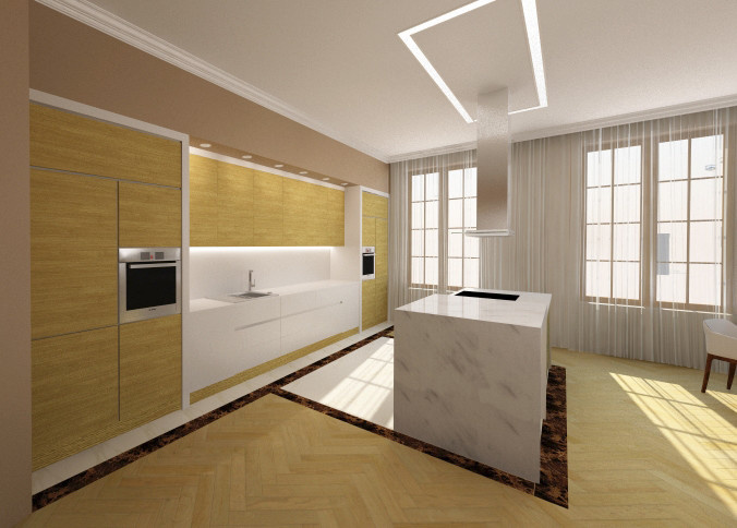 50м2 Просторная гостиная с кухней