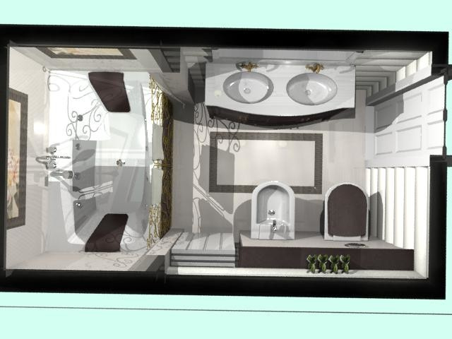 ванная с джакузи на мансардном этаже в доме из бруса