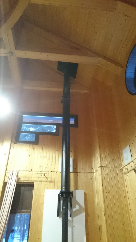 Печь Эдил камин и крашеный дымоход Вулкан