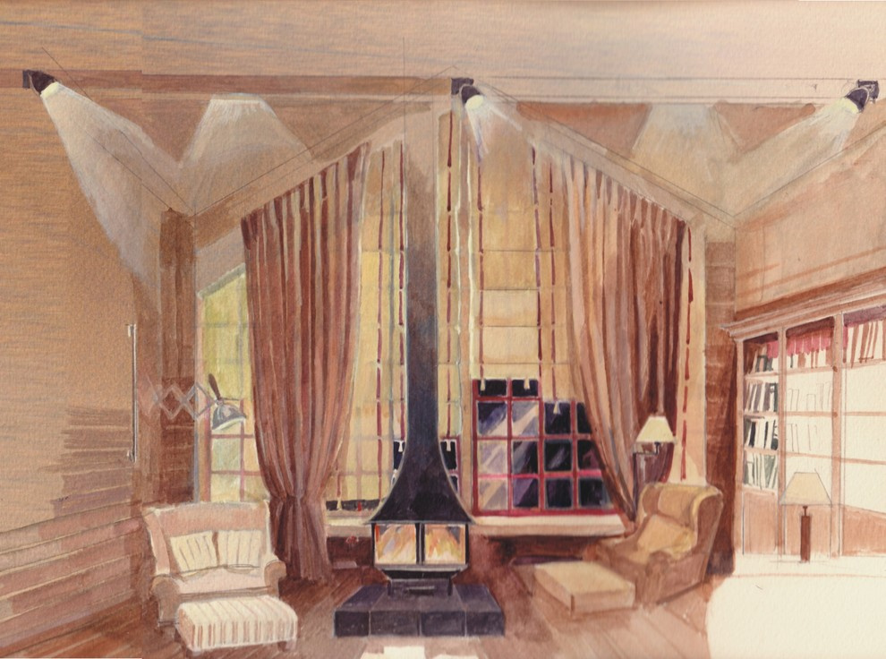 Гостиная дома в горах