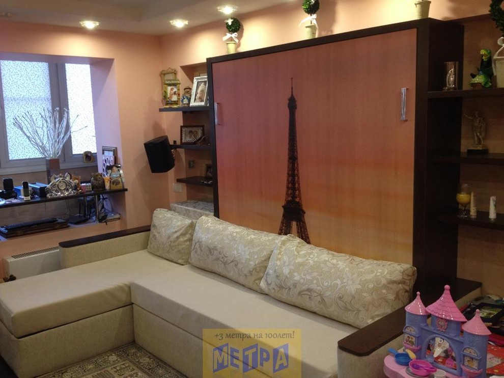 Шкаф кровать трансформер с диваном. Wall bed and sofa