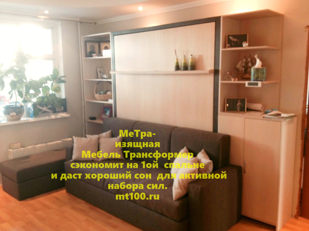 Шкаф кровать трансформер с диваном. Wall bed and sofa