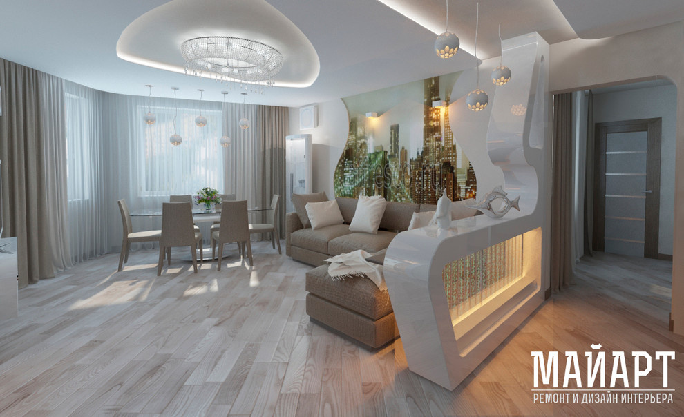 Современная квартира в плавных формах