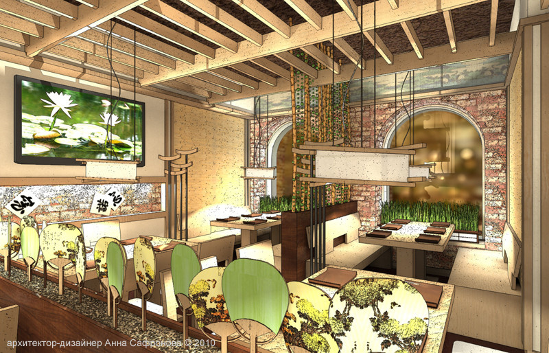 Интерьер суши-бара "Хацу-мо", Ульяновск