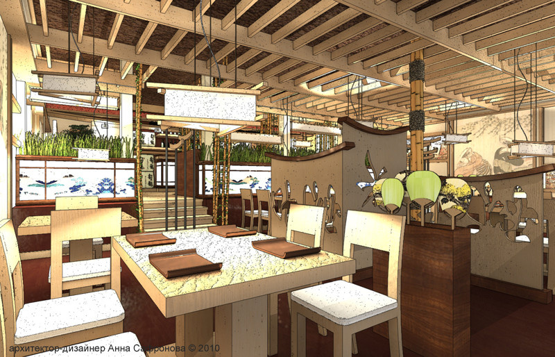 Интерьер суши-бара "Хацу-мо", Ульяновск