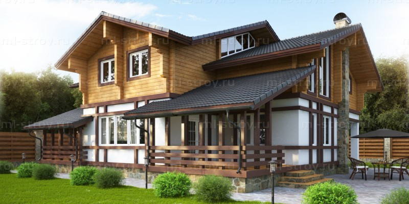 Проект комбинированного дома 235м2