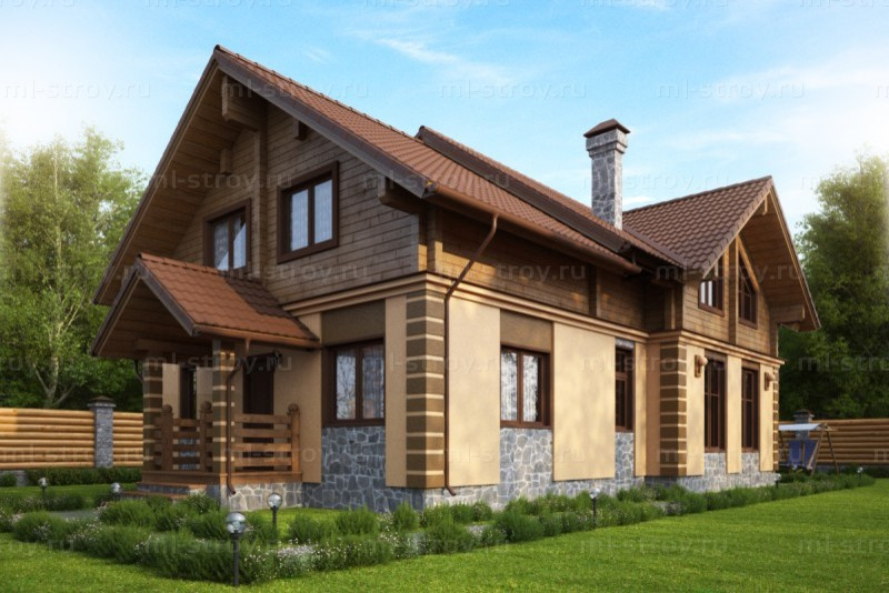 Проект комбинированного дома 205м2