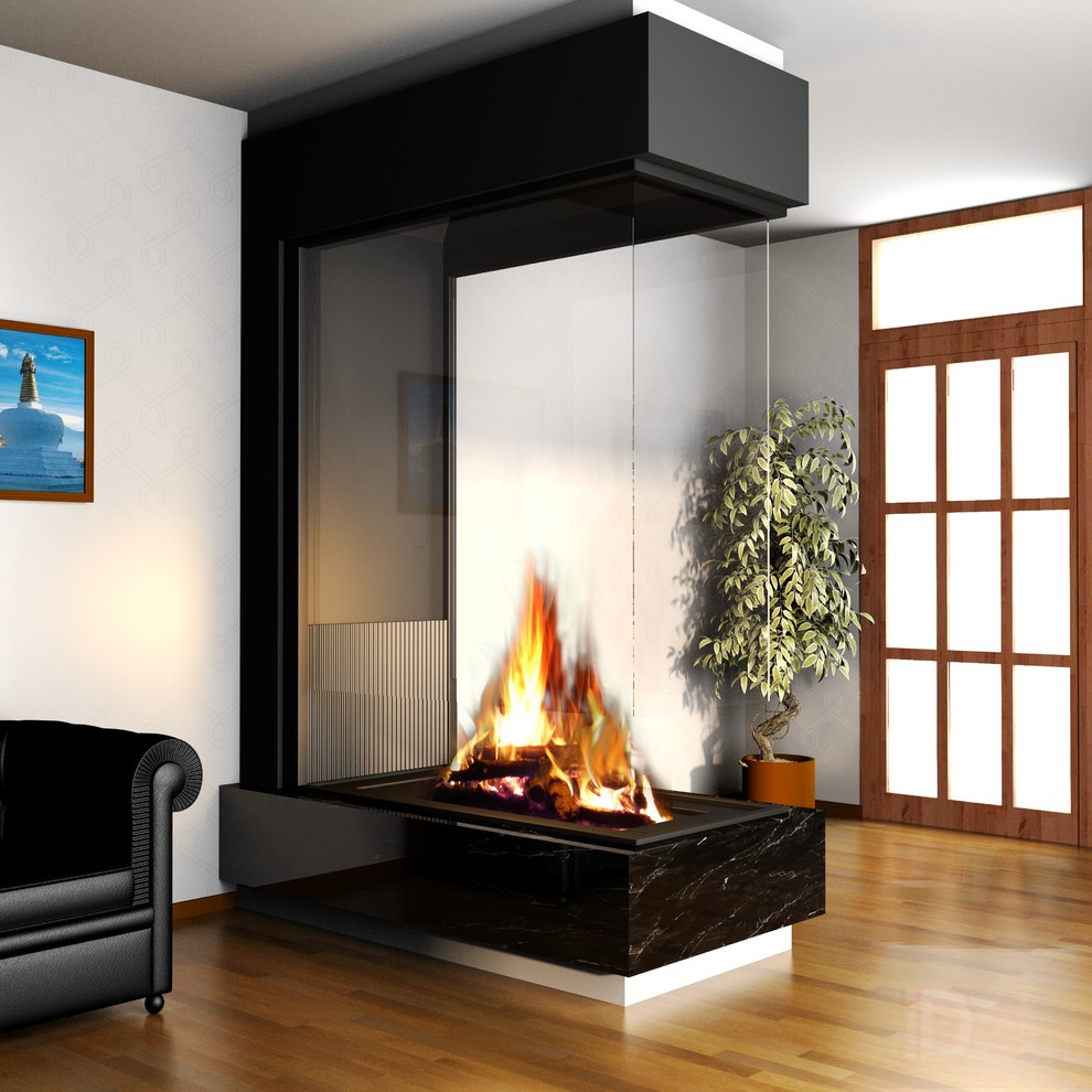 Two face fireplace