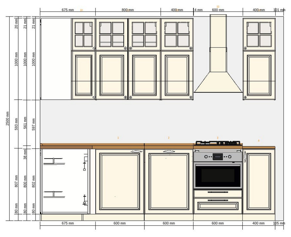 Design-project. Classic Kitchen in Moscow