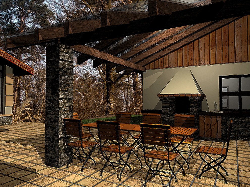 Дом в сосновом лесу