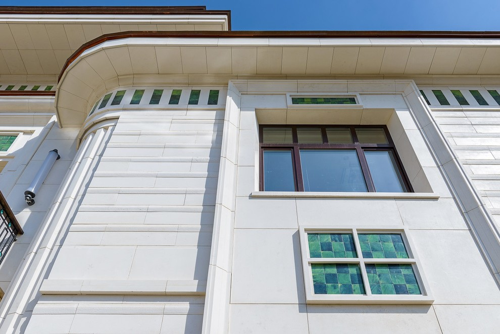 Отделка фасада коттеджа в поселке Стольное