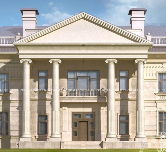 Проект и отделка фасадов загородного особняка в пос. Барвиха, 2008-2009гг.