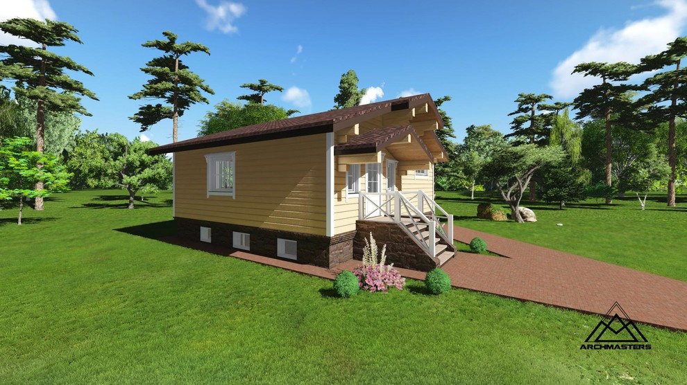 Проект бани из кирпича, бревна и бруса