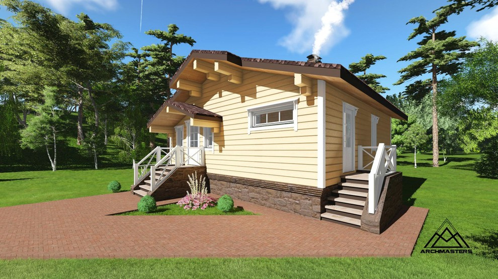 Проект бани из кирпича, бревна и бруса