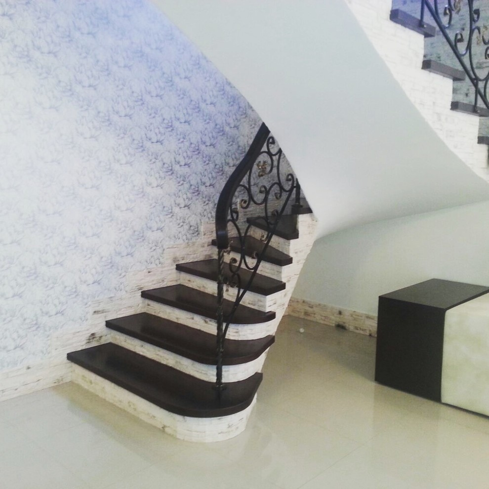 Обложка проекта: Проект Centrlestnic. Облицовка бетонной лестницы, ограждение ковка.