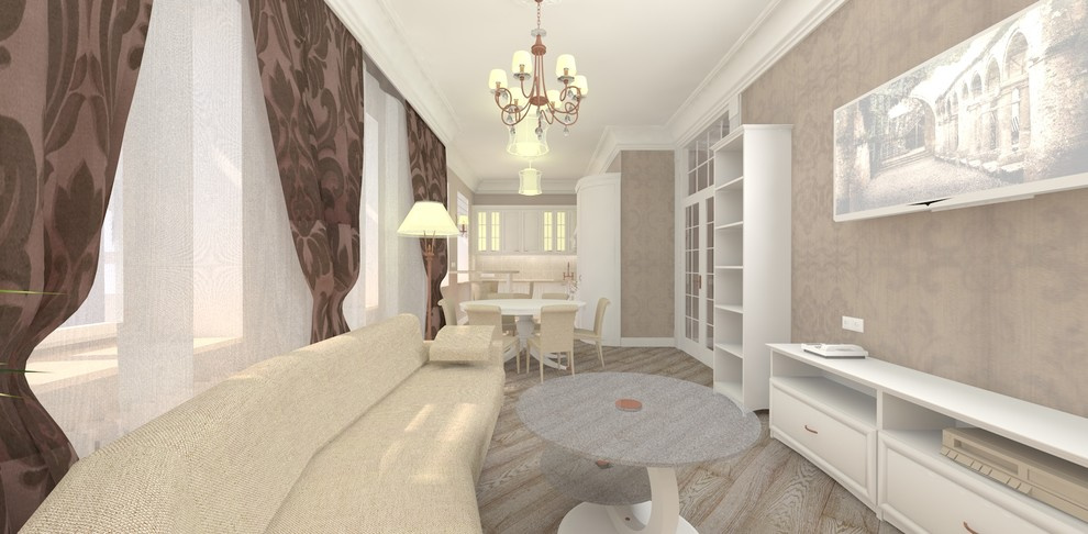 Пыльная роза. Дизайн-проект интерьеров квартиры в историческом центре Москвы.