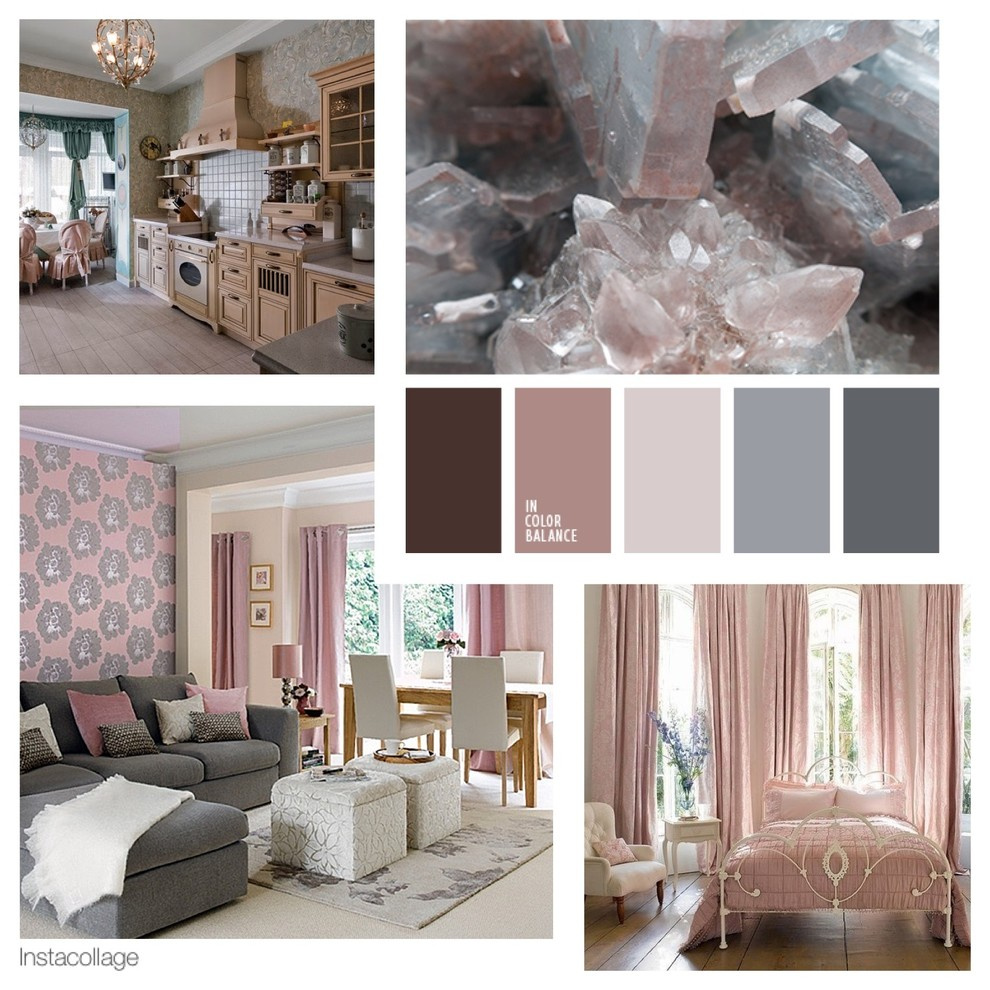 Розовый кварц и перламутр