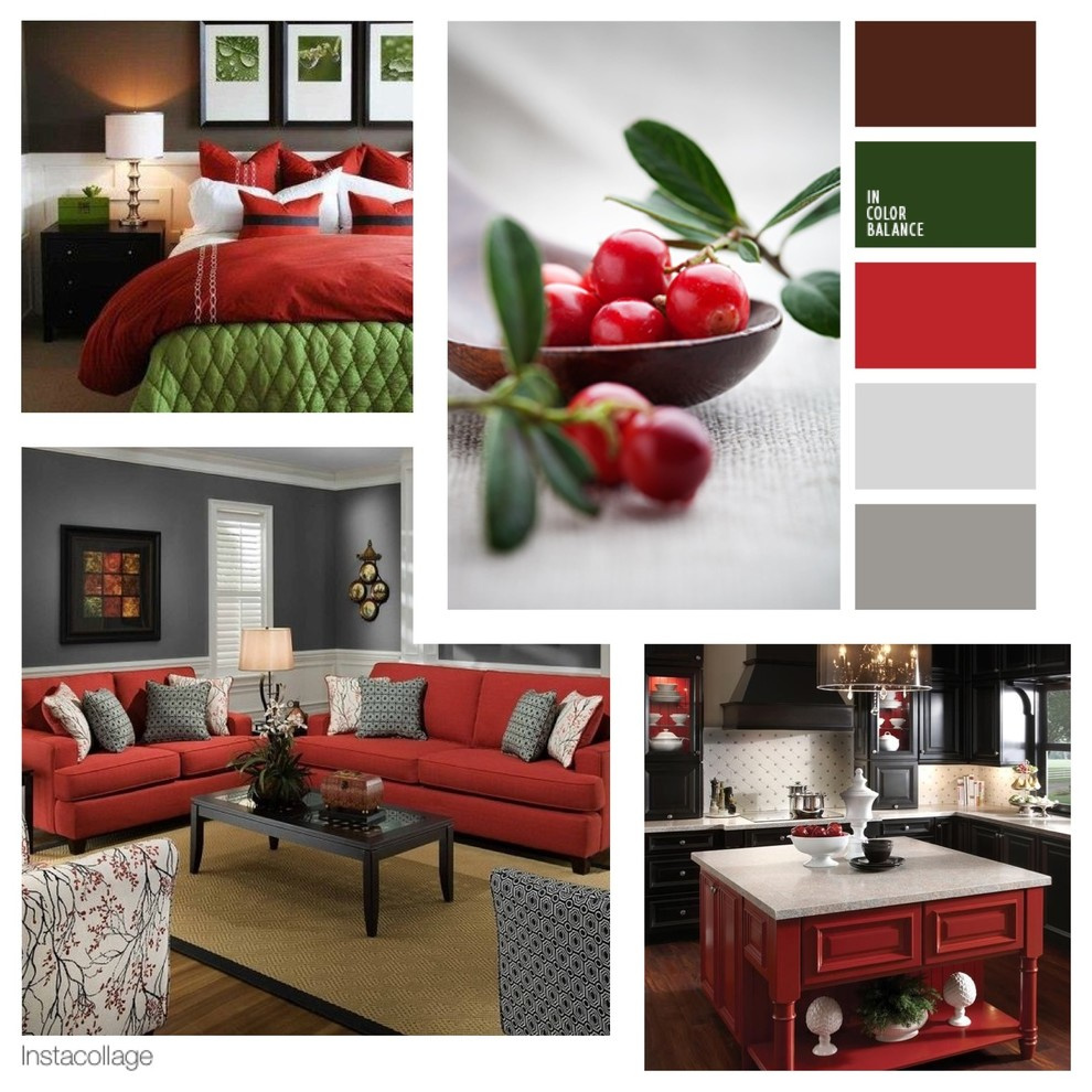 Мягкий серый и классический красный