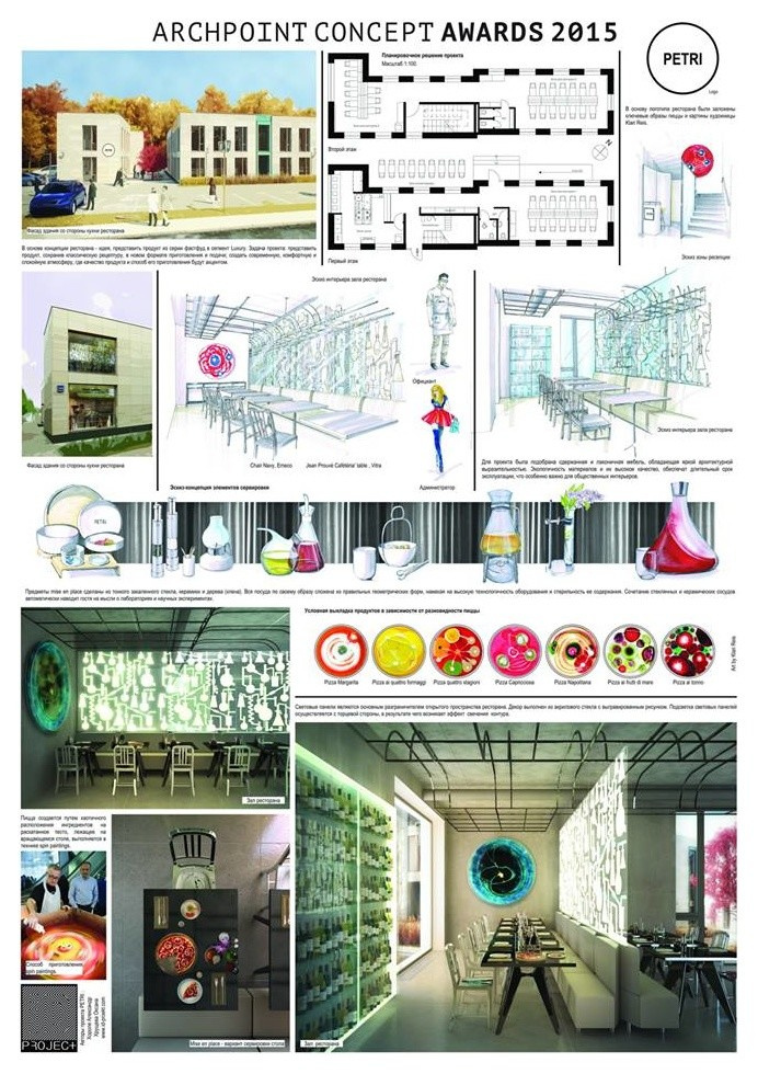 Пиццерия Petri. Третье место в конкурсе ARCHPOINT CONCEPT AWARDS 2015.