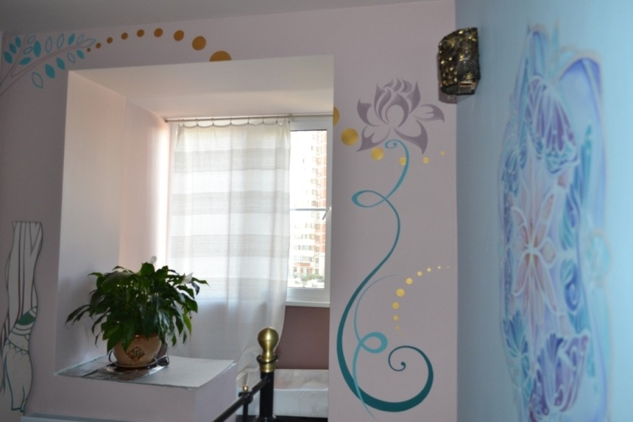 Роспись спальни в индийском стиле. Фрагмент.