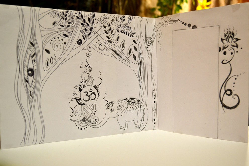 Роспись спальни в индийском стиле. Эскиз.