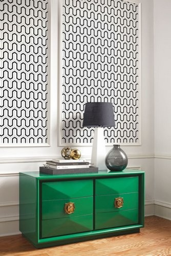 Геометрический орнамент в обоях.