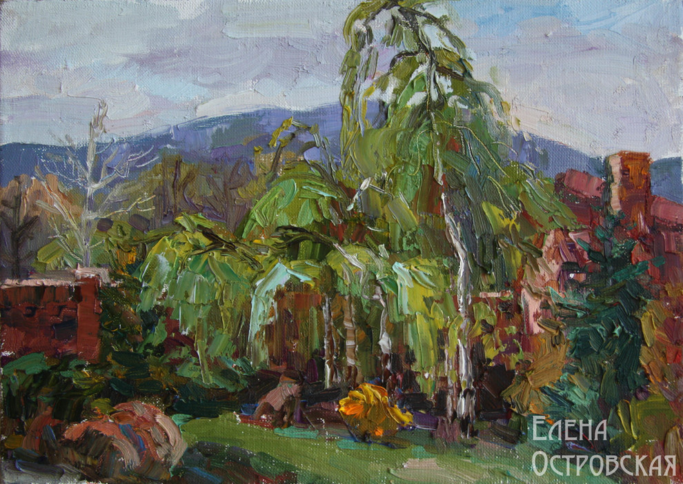 Островская Елена "Голубая гора" холст,масло.