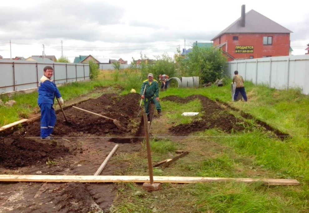 в ходе строительства