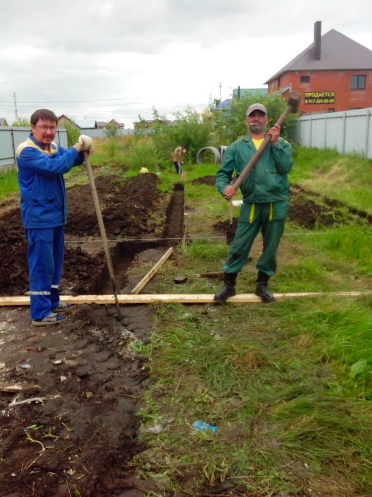 в ходе строительства