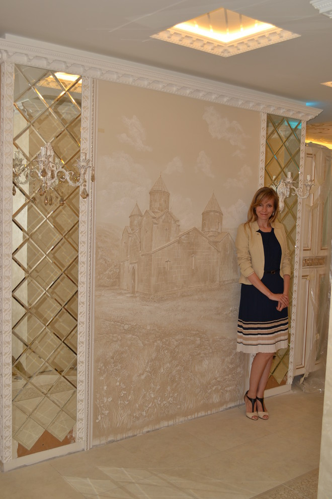 Обьемная лепка, барельеф и роспись потолка