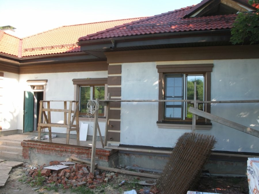 Утепление и отделка Porotherm, утепление тёплой керамики пенополистиролом ПСБ-С