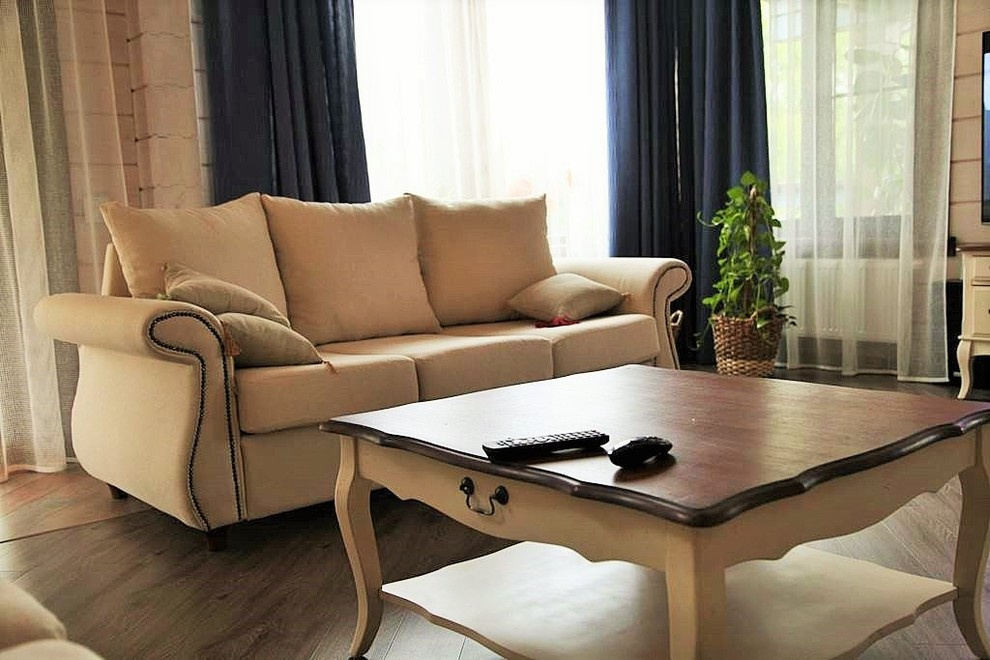 Проект деревянного дома из клееного бруса в стиле прованс