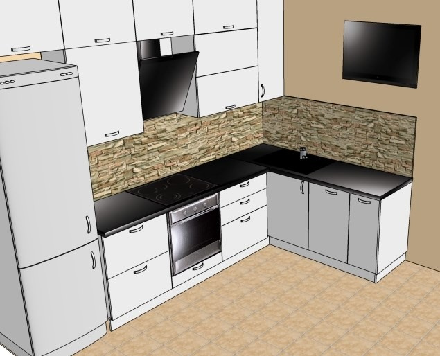 Кухня угловая 2,45х1,8 м. в скандинавском стиле 80700 р.