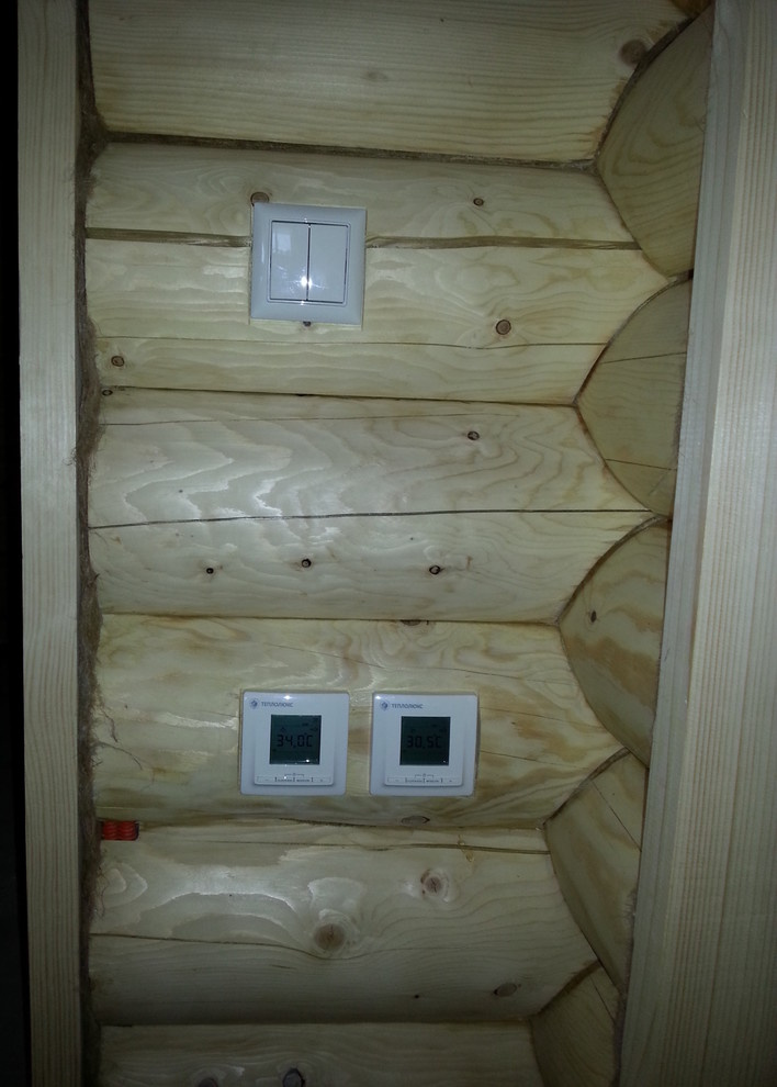 Электромонтажные работы в домах из оцилиндрованного бревна.