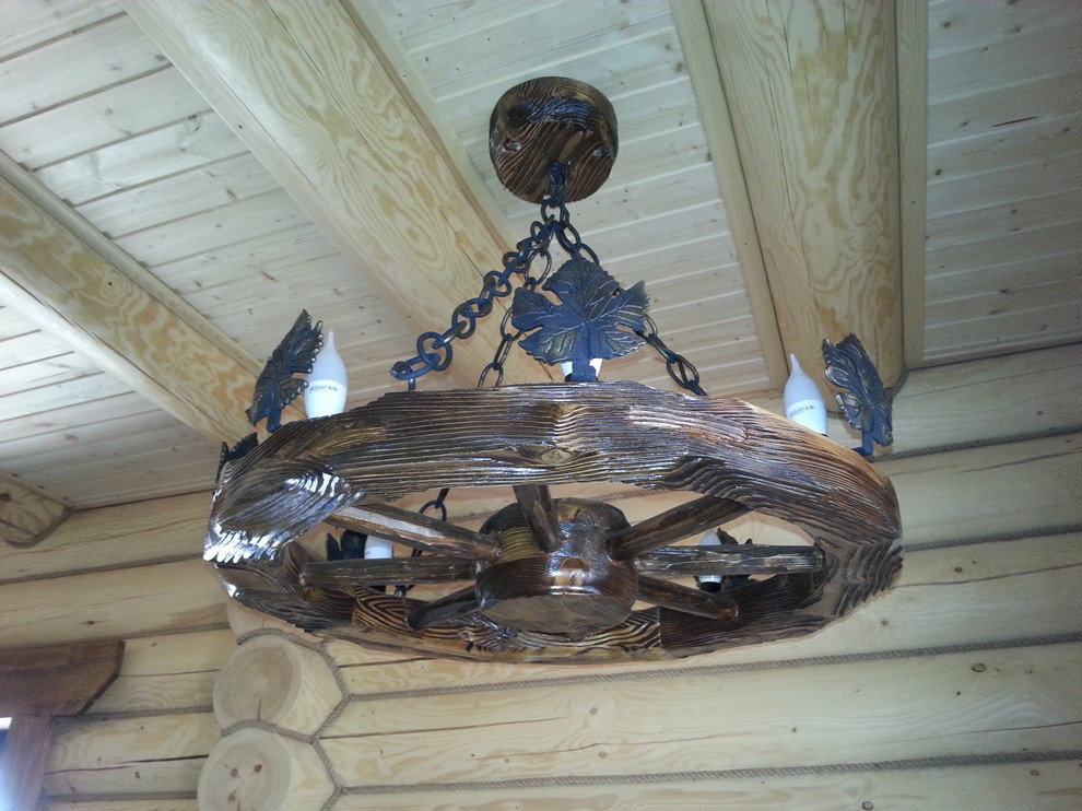 Электромонтажные работы в домах из оцилиндрованного бревна.