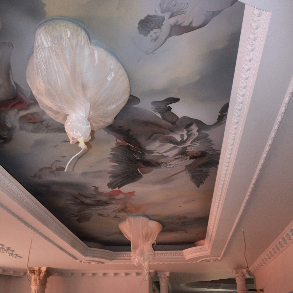 Апартаменты в Москве. Роспись потолка и стен.
