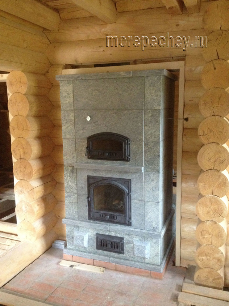 Печь-камин из талькомагнезита