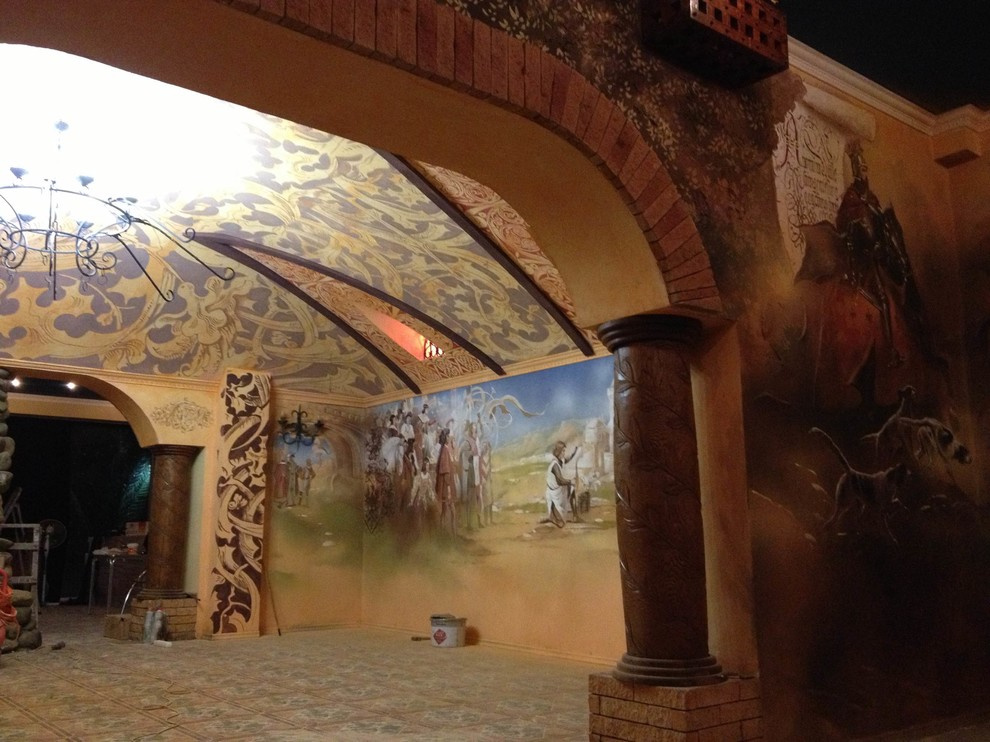 Частный дом. Краснодар. Роспись стен и потолка.