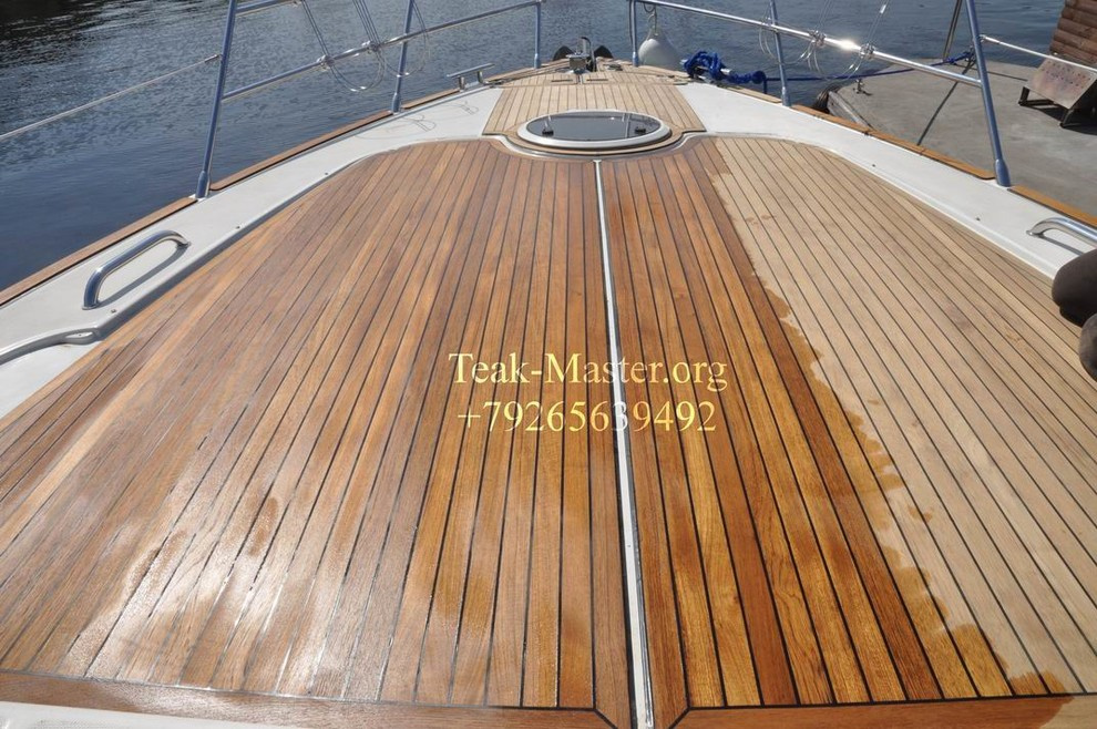 Тиковая палуба на моторной яхте Азимут 62, от Тик-Мастер