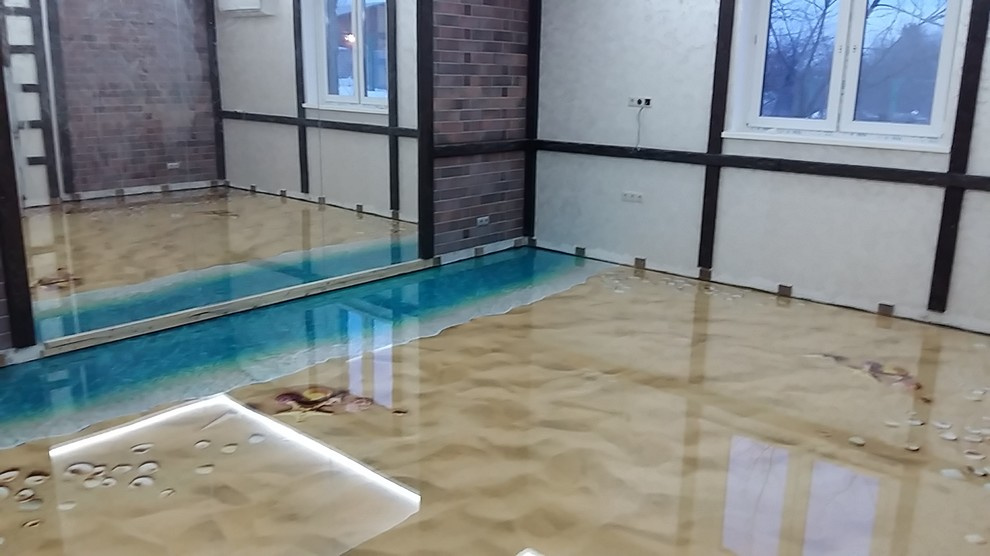 3D наливные полы в тренажерном зале частного дома, Михайловская слобода