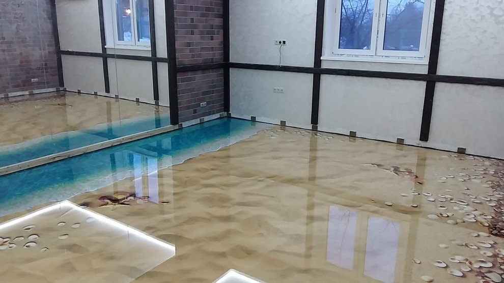 3D наливные полы в тренажерном зале частного дома, Михайловская слобода