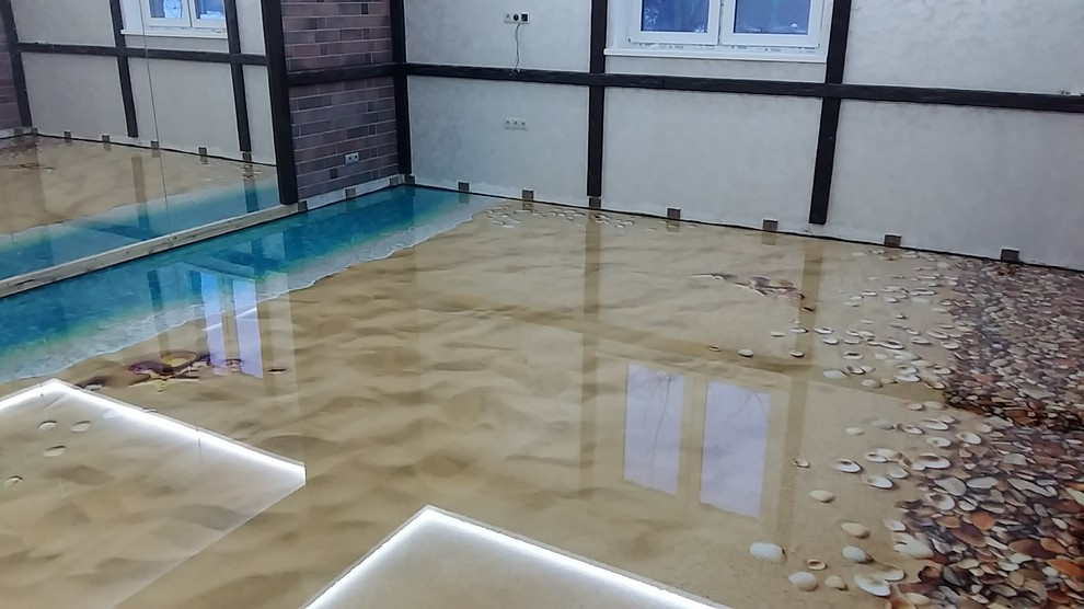3D наливные полы в тренажерном зале частного дома, Михайловская слобода