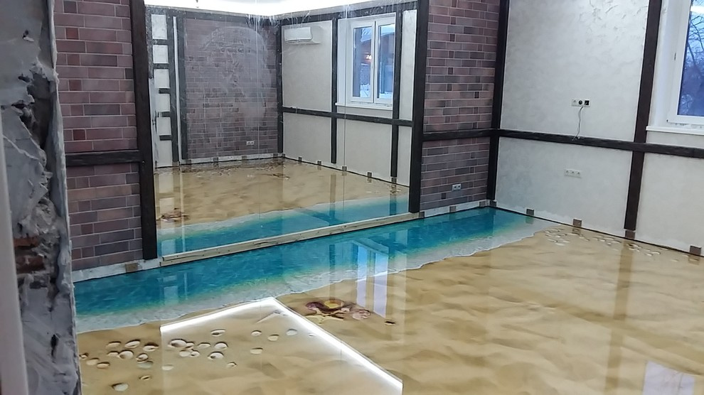3D наливные полы в тренажерном зале частного дома, Михайловская слобода