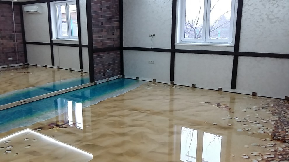 3D наливные полы в тренажерном зале частного дома, Михайловская слобода